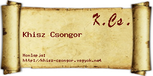 Khisz Csongor névjegykártya